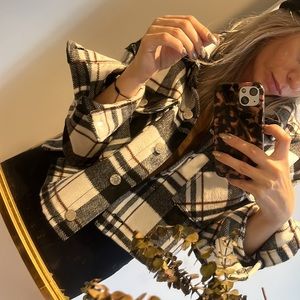 Zara cropped plaid jacket